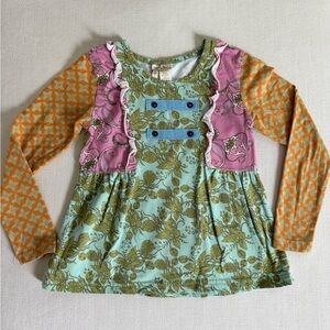 Matilda Jane Girls Size 6 Mixed Print Long Sleeve Top – Excellent Condition